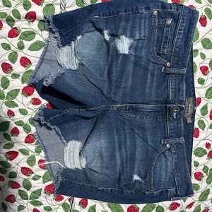 Torrid Blue Distressed Jean Shorts